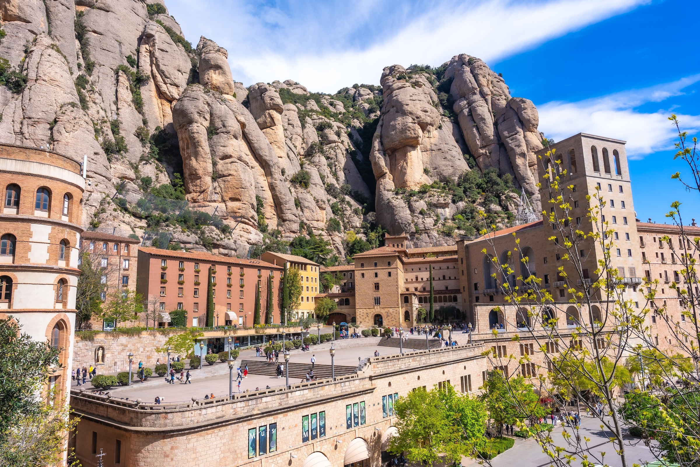 Montserrat Monastery with mountain panorama